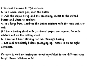 Sugar + Spice Nuts Seasoning Packet & Recipe Card
