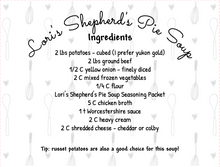 Load image into Gallery viewer, Shepherd's Pie Soup Seasoning Packet & Recipe Card