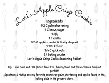 Load image into Gallery viewer, Apple Crisp Cookie Seasoning Packet & Recipe Card