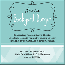Load image into Gallery viewer, Backyard Burger Seasoning Packet & Recipe Card