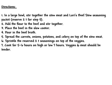 Load image into Gallery viewer, Beef Stew Seasoning Packet &amp; Recipe Card