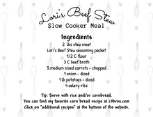 Load image into Gallery viewer, Beef Stew Seasoning Packet & Recipe Card