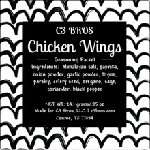 Load image into Gallery viewer, C3 Bros Chicken Wings Seasoning Packet & Recipe Card