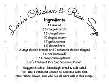 Load image into Gallery viewer, Chicken &amp; Rice Soup Seasoning Packet &amp; Recipe Card
