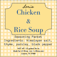 Load image into Gallery viewer, Chicken & Rice Soup Seasoning Packet & Recipe Card