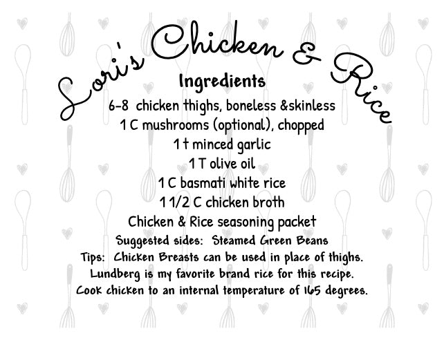 Chicken & Rice Soup Seasoning Packet & Recipe Card