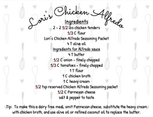 Load image into Gallery viewer, Chicken Alfredo Seasoning Packet & Recipe Card