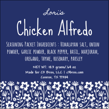 Chicken Alfredo Seasoning Packet & Recipe Card