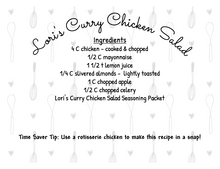Load image into Gallery viewer, Curry Chicken Salad Seasoning Packet & Recipe Card