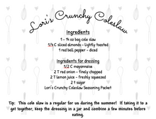 Load image into Gallery viewer, Crunchy Coleslaw Seasoning Packet & Recipe Card