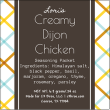 Load image into Gallery viewer, Creamy Dijon Chicken Seasoning Packet & Recipe Card