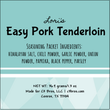 Load image into Gallery viewer, Easy Pork Tenderloin Seasoning Packet & Recipe Card