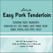 Load image into Gallery viewer, Easy Pork Tenderloin Seasoning Packet &amp; Recipe Card