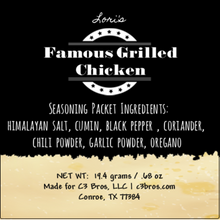 Load image into Gallery viewer, Famous Grilled Chicken Seasoning Packet & Recipe Card