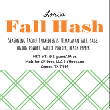 Load image into Gallery viewer, Fall Hash Seasoning Packet & Recipe Card