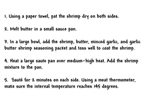 Garlic Butter Shrimp Seasoning Packet & Recipe Card