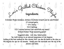 Load image into Gallery viewer, Grilled Chicken Thighs Seasoning Packet &amp; Recipe Card