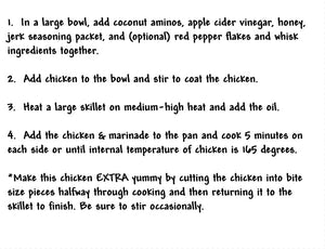 Jerk Chicken Seasoning Packet & Recipe Card