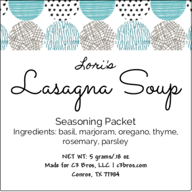 Lasagna Soup Seasoning Packet & Recipe Card