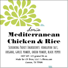 Load image into Gallery viewer, Mediterranean Chicken &amp; Rice Seasoning Packet &amp; Recipe Card