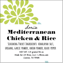 Load image into Gallery viewer, Mediterranean Chicken & Rice Seasoning Packet & Recipe Card