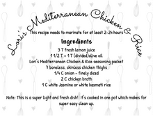 Load image into Gallery viewer, Mediterranean Chicken & Rice Seasoning Packet & Recipe Card