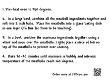 Load image into Gallery viewer, Marinara Meatballs Seasoning Packet & Recipe Card