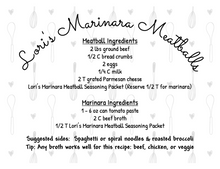Load image into Gallery viewer, Marinara Meatballs Seasoning Packet & Recipe Card