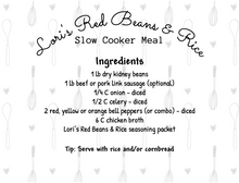 Load image into Gallery viewer, Red Beans and Rice Seasoning Packet & Recipe Card