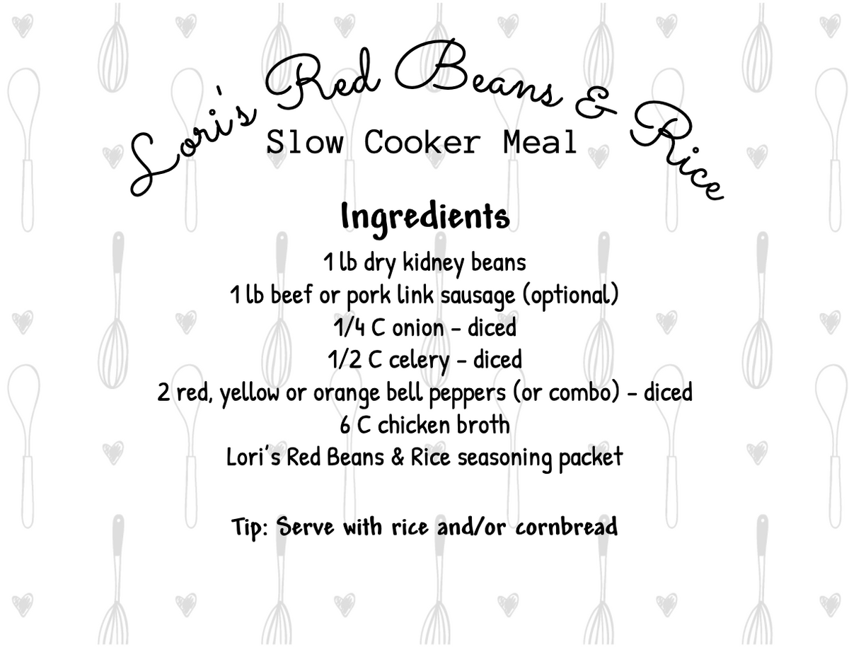 Red Beans and Rice Seasoning Packet & Recipe Card C3 Bros Spices