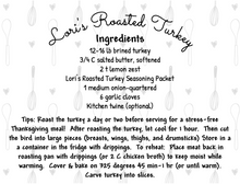 Load image into Gallery viewer, Roasted Turkey Seasoning Packet & Recipe Cards