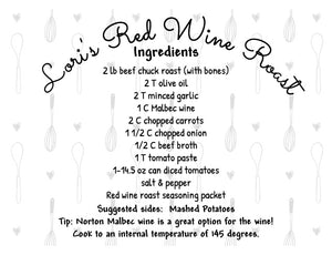Red Wine Roast Seasoning Packet & Recipe Card