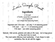 Load image into Gallery viewer, Simple Roast Seasoning Packet & Recipe Card