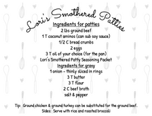 Load image into Gallery viewer, Smothered Patties Seasoning Packet & Recipe Card