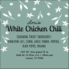 Load image into Gallery viewer, White Chicken Chili Seasoning Packet &amp; Recipe Card