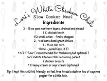 Load image into Gallery viewer, White Chicken Chili Seasoning Packet & Recipe Card