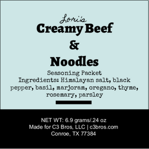 Creamy Beef & Noodles Seasoning Packet & Recipe Card