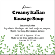 Load image into Gallery viewer, Creamy Italian Sausage Soup Seasoning Packet &amp; Recipe Card