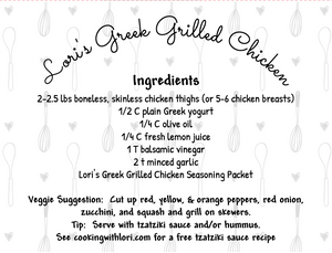 Greek Grilled Chicken Seasoning Packet & Recipe Card