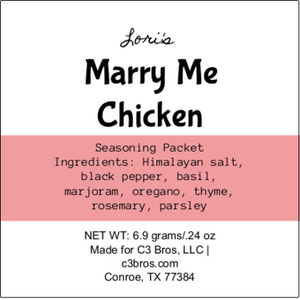 Marry Me Chicken Seasoning Packet & Recipe Card