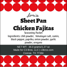 Load image into Gallery viewer, Sheet Pan Chicken Fajitas Seasoning Packet &amp; Recipe Card