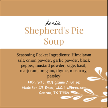 Shepherd's Pie Soup Seasoning Packet & Recipe Card