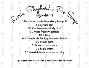 Shepherd's Pie Soup Seasoning Packet & Recipe Card