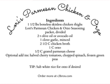 Load image into Gallery viewer, Parmesan Chicken &amp; Orzo Seasoning Packet &amp; Recipe Card