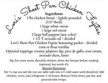 Load image into Gallery viewer, Sheet Pan Chicken Fajitas Seasoning Packet &amp; Recipe Card