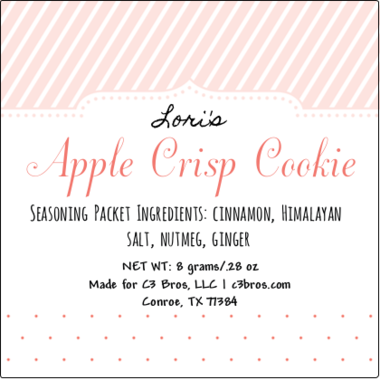 Apple Crisp Cookie Seasoning Packet & Recipe Card