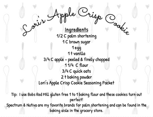 Apple Crisp Cookie Seasoning Packet & Recipe Card
