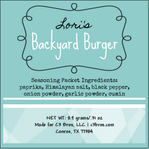 Backyard Burger Seasoning Packet & Recipe Card