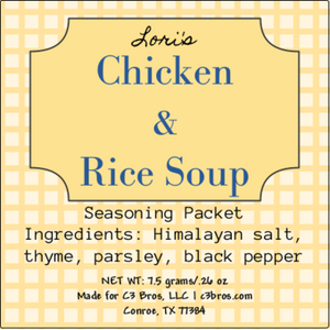 Chicken & Rice Soup Seasoning Packet & Recipe Card