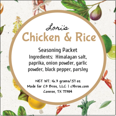 Chicken & Rice Seasoning Packet & Recipe Card – C3 Bros Spices
